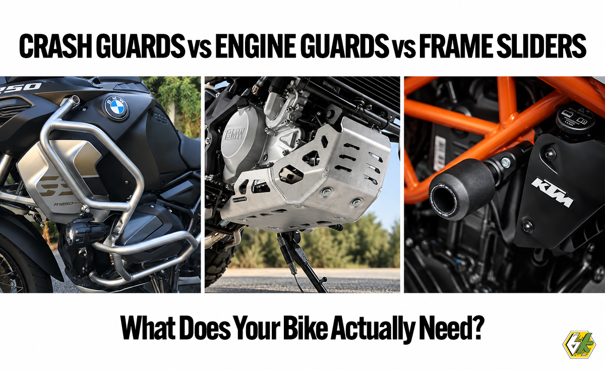 Crash Guards vs Engine Guards vs Frame Sliders: What Does Your Bike Actually Need?