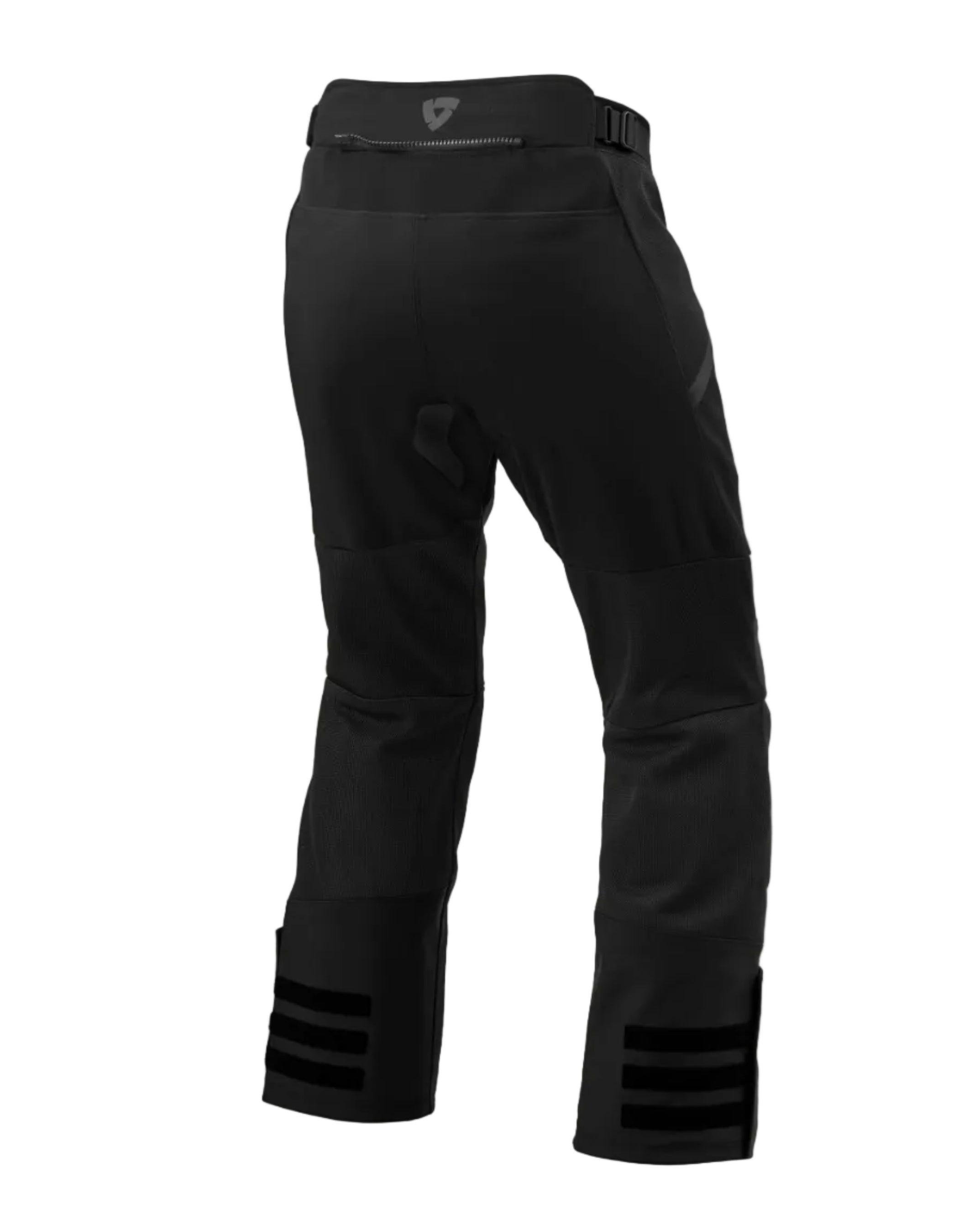 Black pants with black accents on a white background