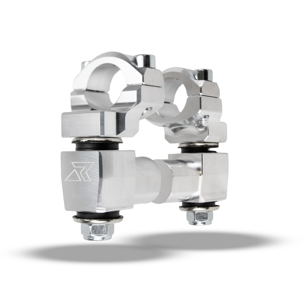 ROX Speed FX Pivoting Anti-Vibe Handlebar Risers 51mm 28.5mm Aluminum Finish - 1R-AV2PP