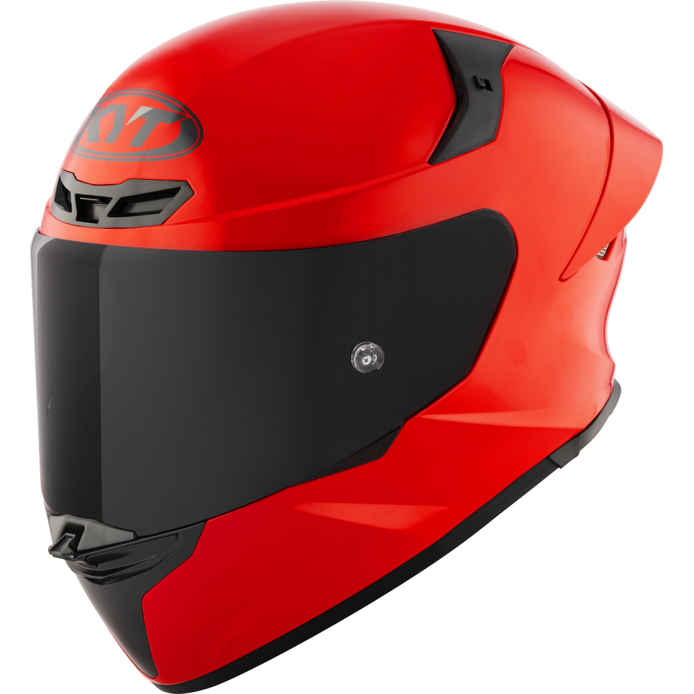 Red and black motorcycle helmet on a white background