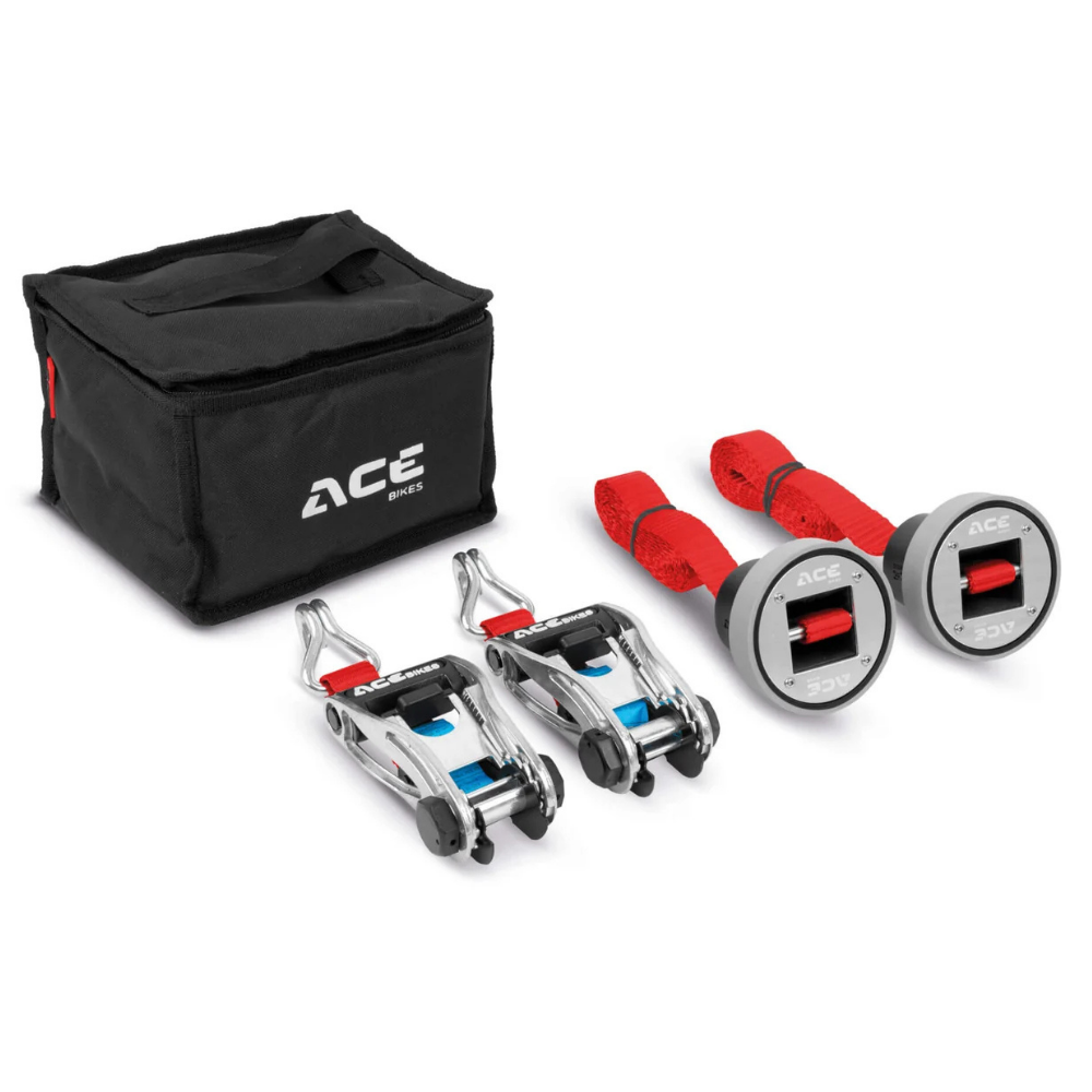 AceBikes CapStrap tie-down system for BMW motorcycles