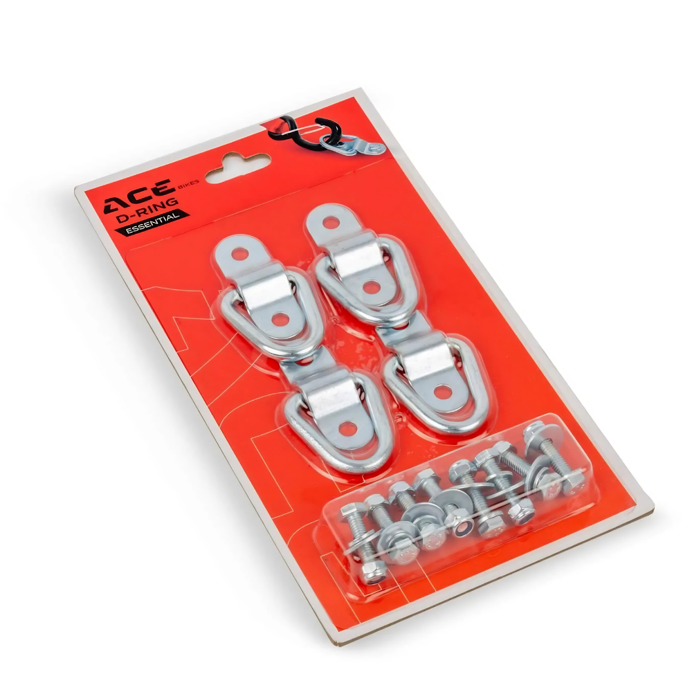 AceBikes D-Ring Essential motorcycle tie-down anchor 4 pack