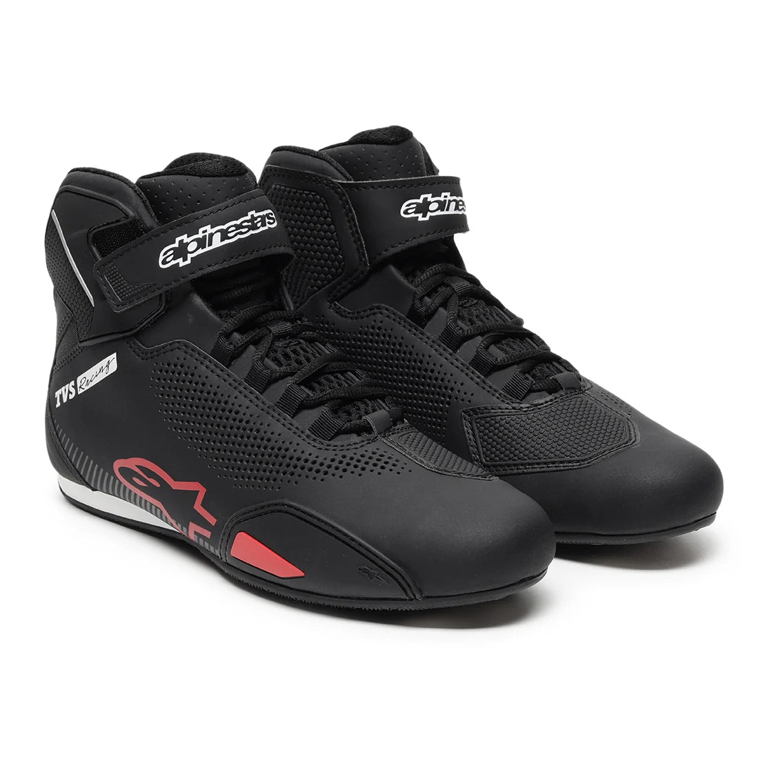 TVS Racing x Alpinestars Riding Shoes for Men Red Front View