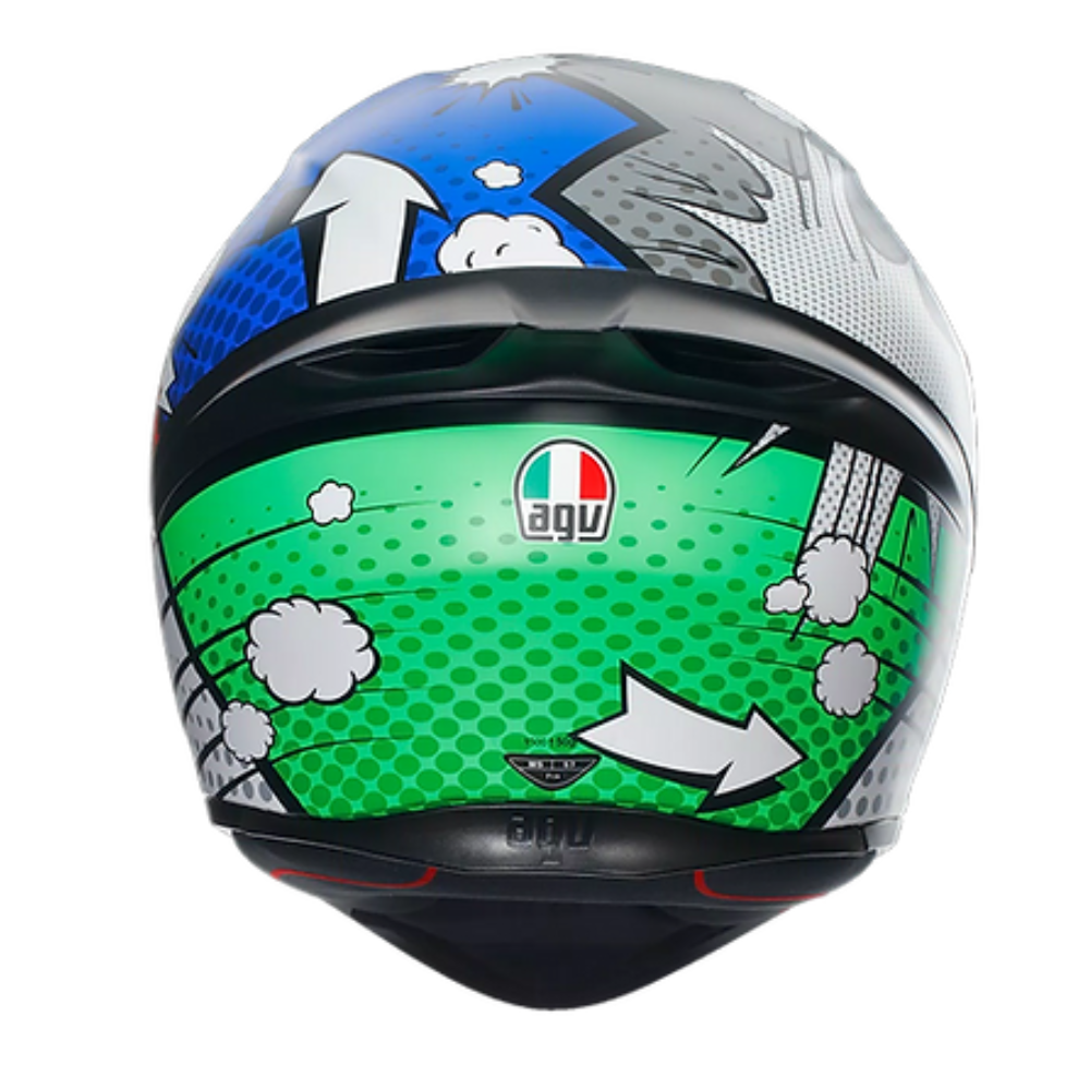 AGV K1 S Bang Matt Italy Blue Helmet Rear View