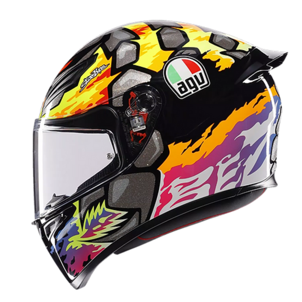 AGV K1 S Bezzecchi 2023 Helmet side view with integrated Aero Spoiler | 6KIOM