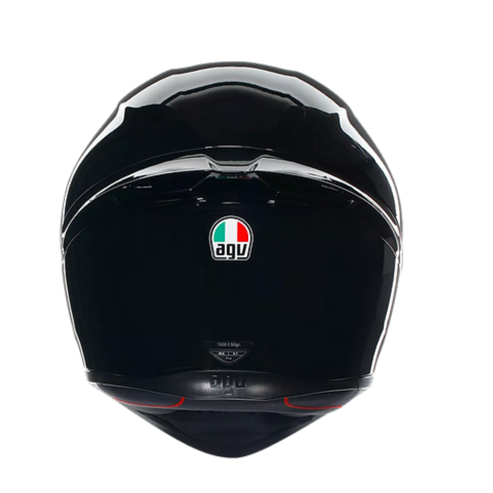 AGV K1 S Black Helmet rear detail with integrated Aero Spoiler | 6KIOM