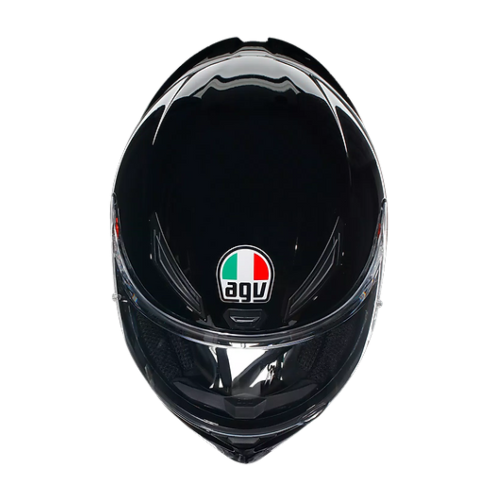 AGV K1 S Black Helmet rear view with aerodynamic spoiler | 6KIOM