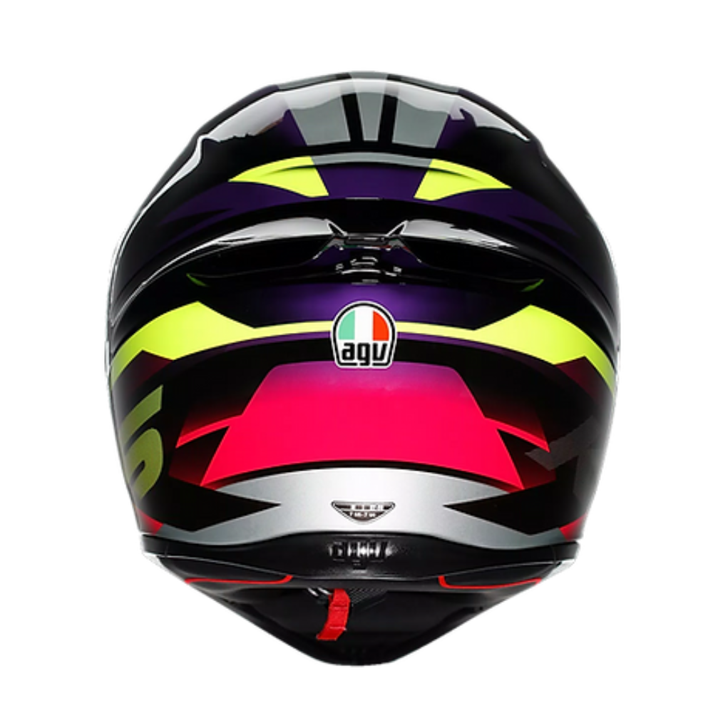 AGV K1 S Helmet FastLap top view in Black Purple Pink with adjustable air vents | 6KIOM