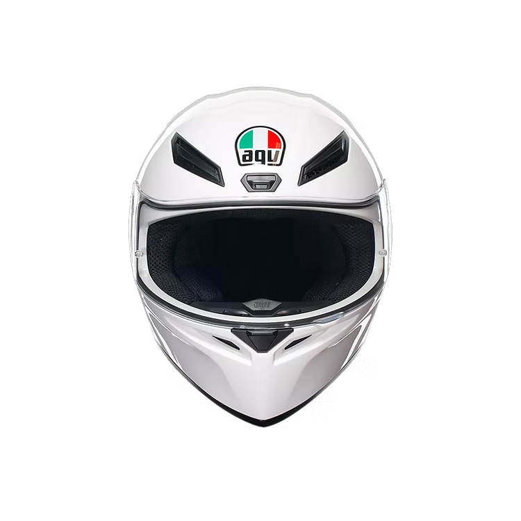 AGV K1 S full-face helmet with clean white finish
