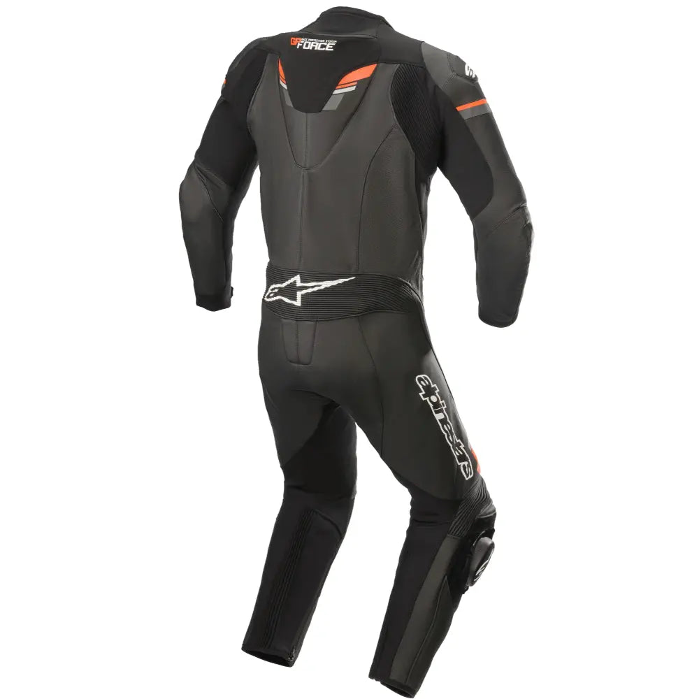 Alpinestars GP Force Chaser track leather suit Black Red Fluo racing