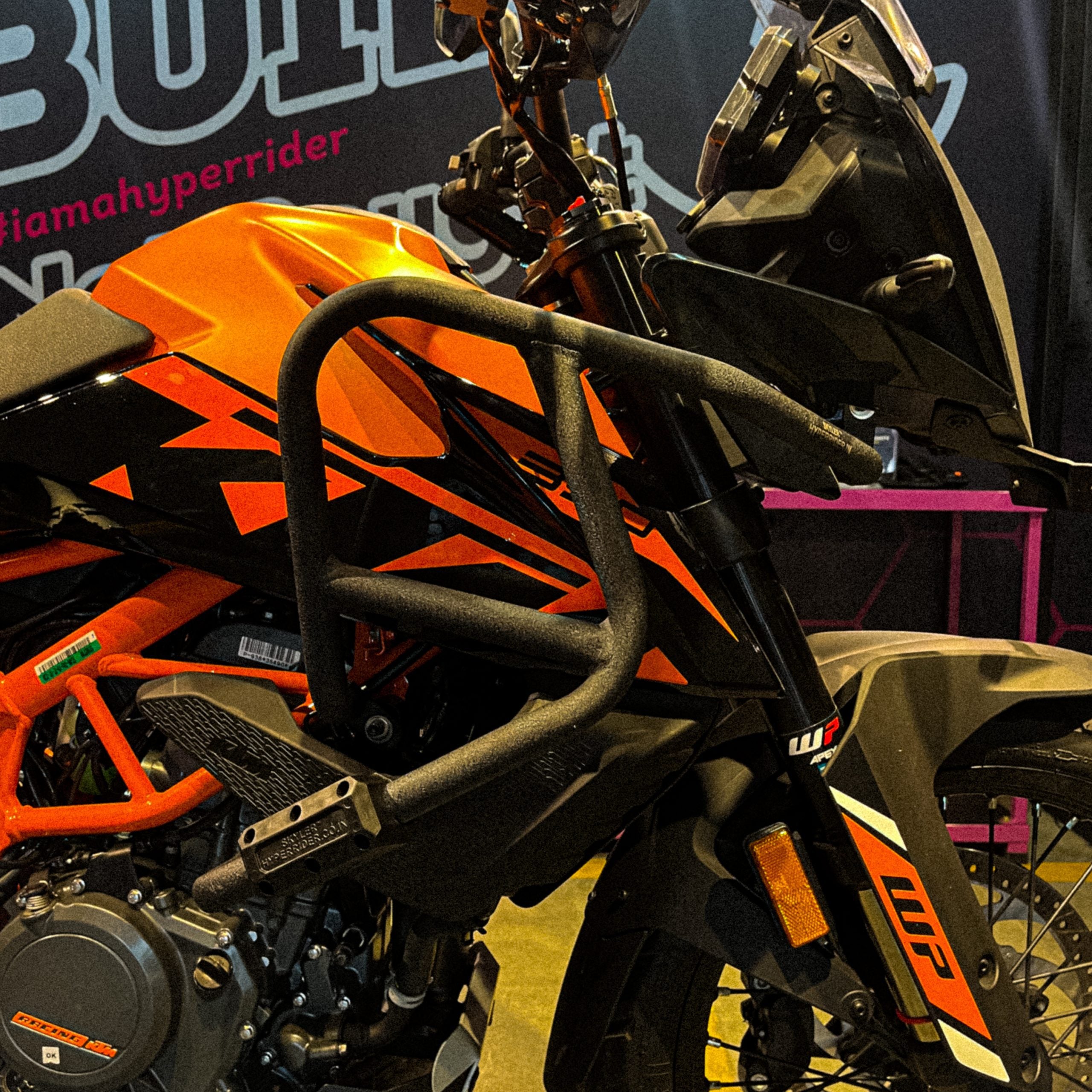 Hyperrider crash guard with grab slider for KTM Adventure 250