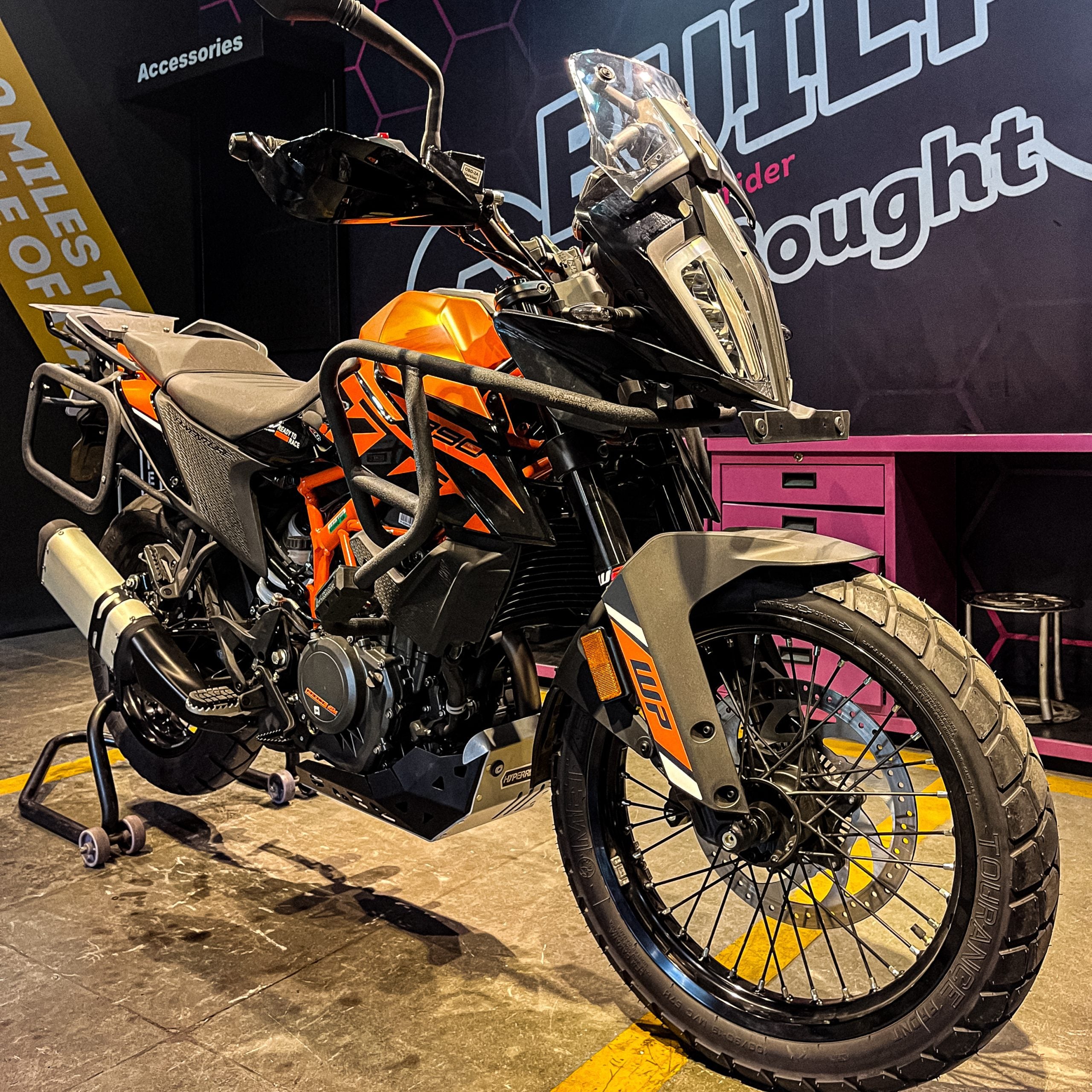 Hyperrider crash guard with grab slider for KTM Adventure 390