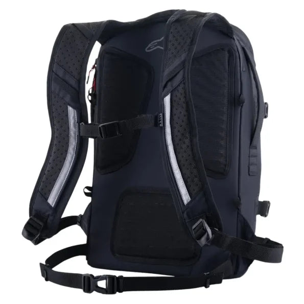 Alpinestars AMP-7 Black Backpack durable biker travel bag for daily commute and touring