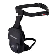 Alpinestars Access Thigh Bag Black Black motorcycle leg bag for riders with adjustable strap and durable construction