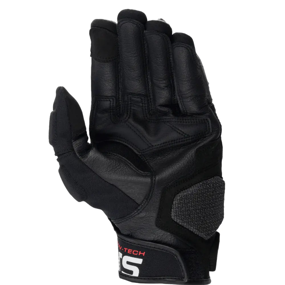 Alpinestars Halo Leather Gloves Black White sport touring bike gloves with reinforced knuckle protection