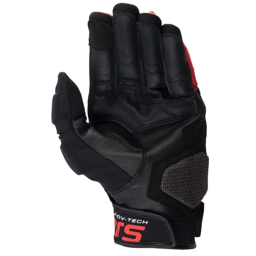 Alpinestars Halo Leather Gloves Black White Red premium motorcycle gloves with impact protection