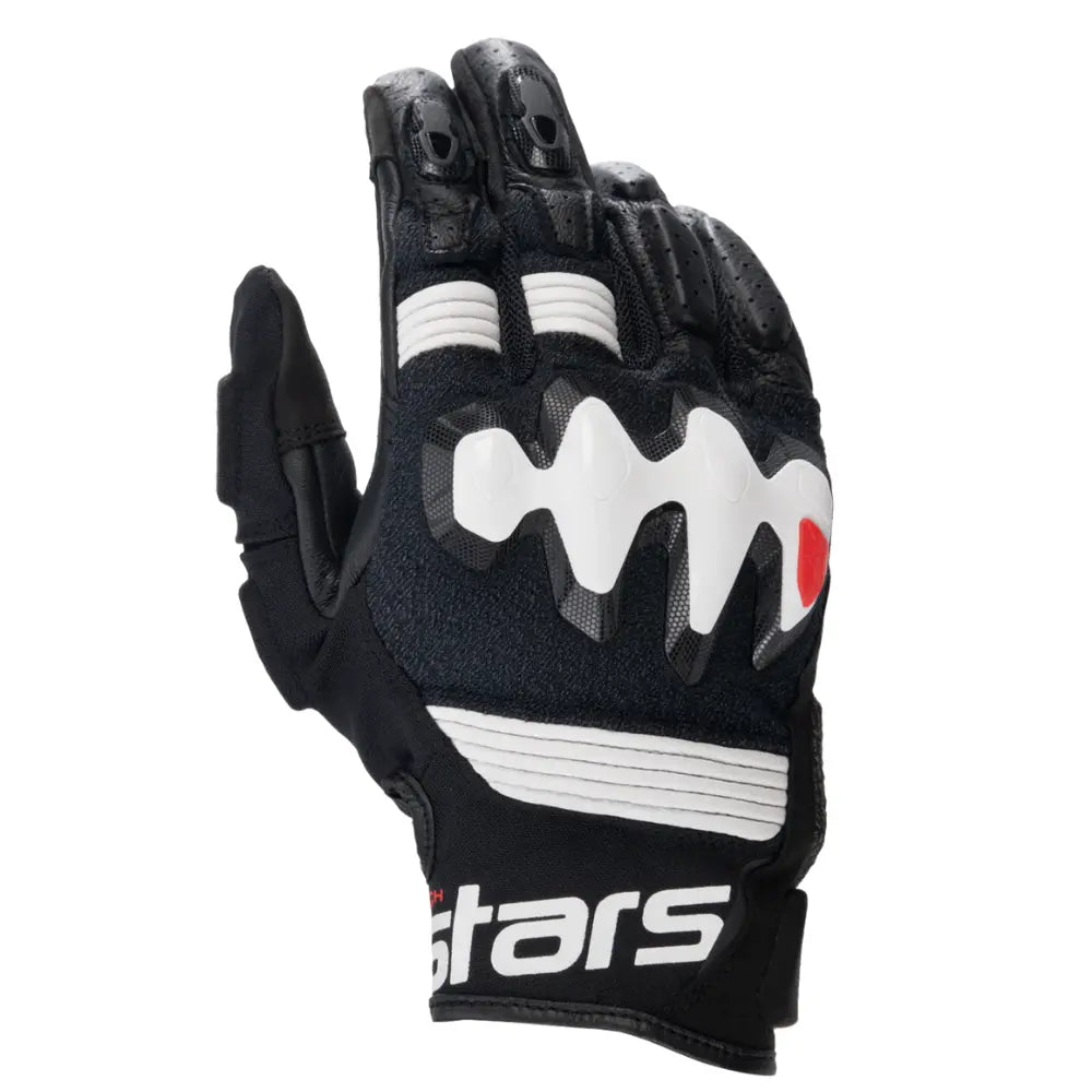 Alpinestars Halo Leather Motorcycle Gloves Black White dual-tone protective riding gloves