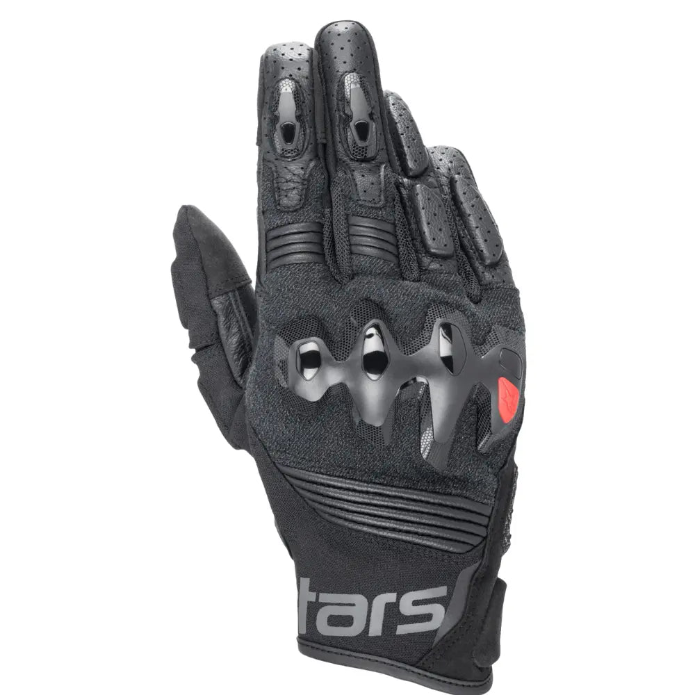 Alpinestars Halo Leather Motorcycle Gloves Black with premium protection for street and touring riders