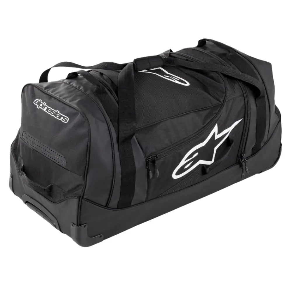 Alpinestars Komodo Travel Bag Black large capacity motorcycle travel luggage with durable wheels and heavy-duty construction