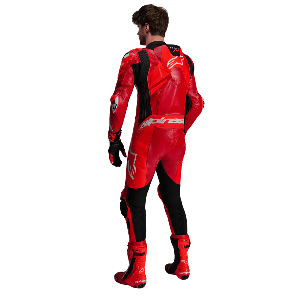 High performance Alpinestars GP Plus V4 Sprint racing leather suit on track