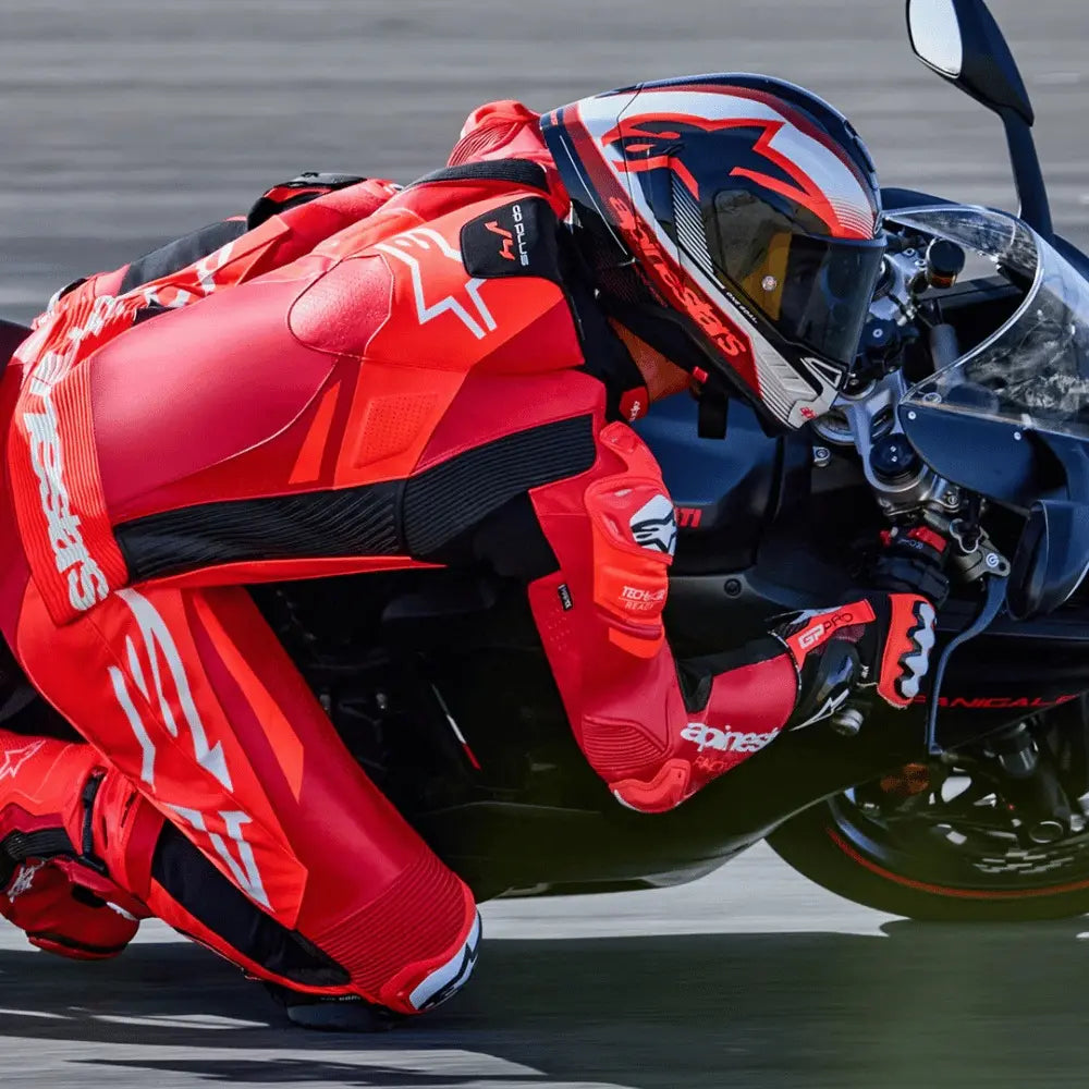 Alpinestars GP Plus V4 Sprint one piece leather suit knee slider detail