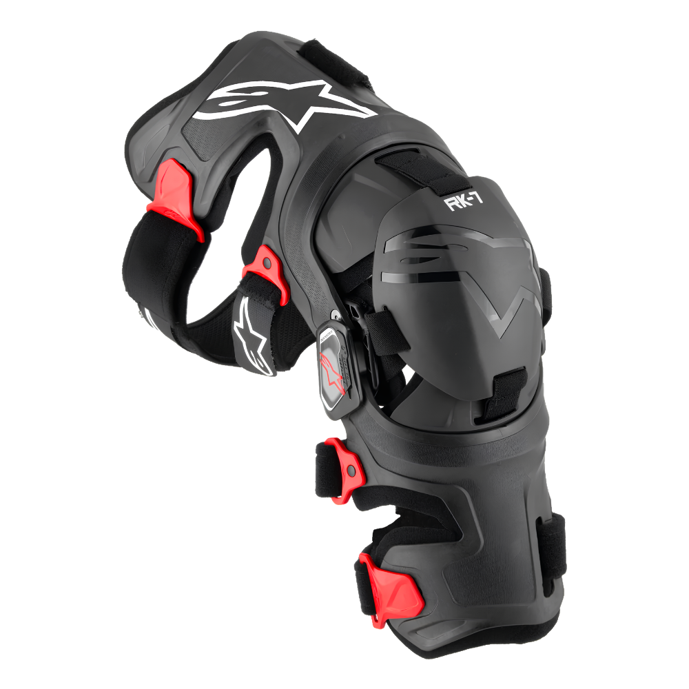 Alpinestars RK-7 PLASMA Knee Braces Black Red Front View