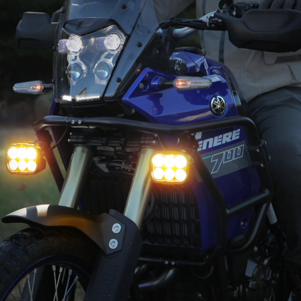 DENALI DL6 Motorcycle Driving Lights with DataDim – 10,200 Lumens Amber Pair