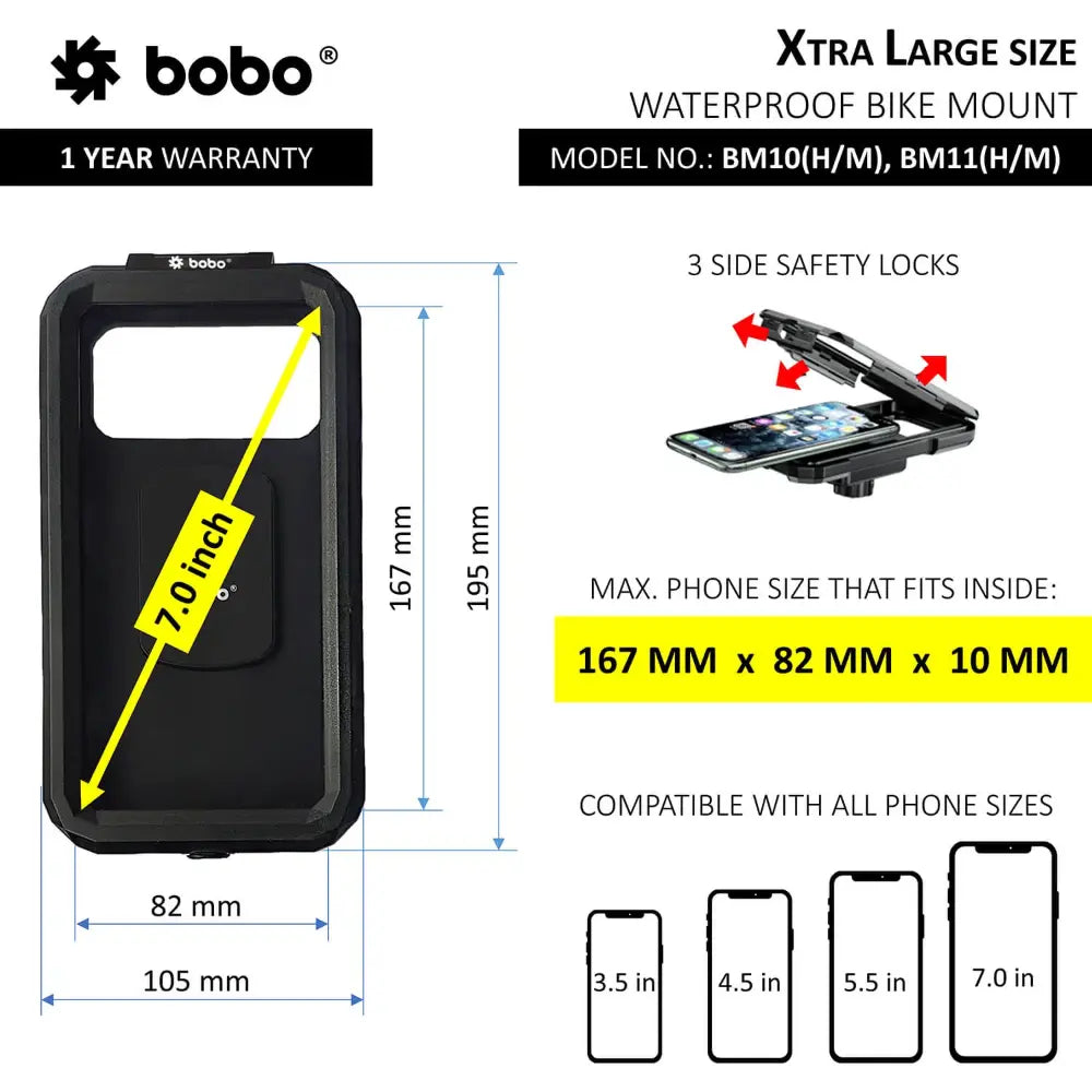 BOBO BM10 Fully Waterproof Bike / Cycle Phone Holder