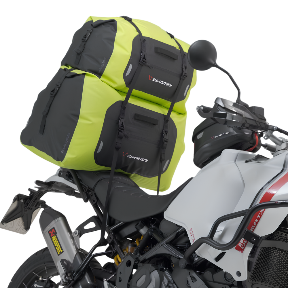 SW-MOTECH Drybag 350 yellow tail bag with reflective details and loop straps