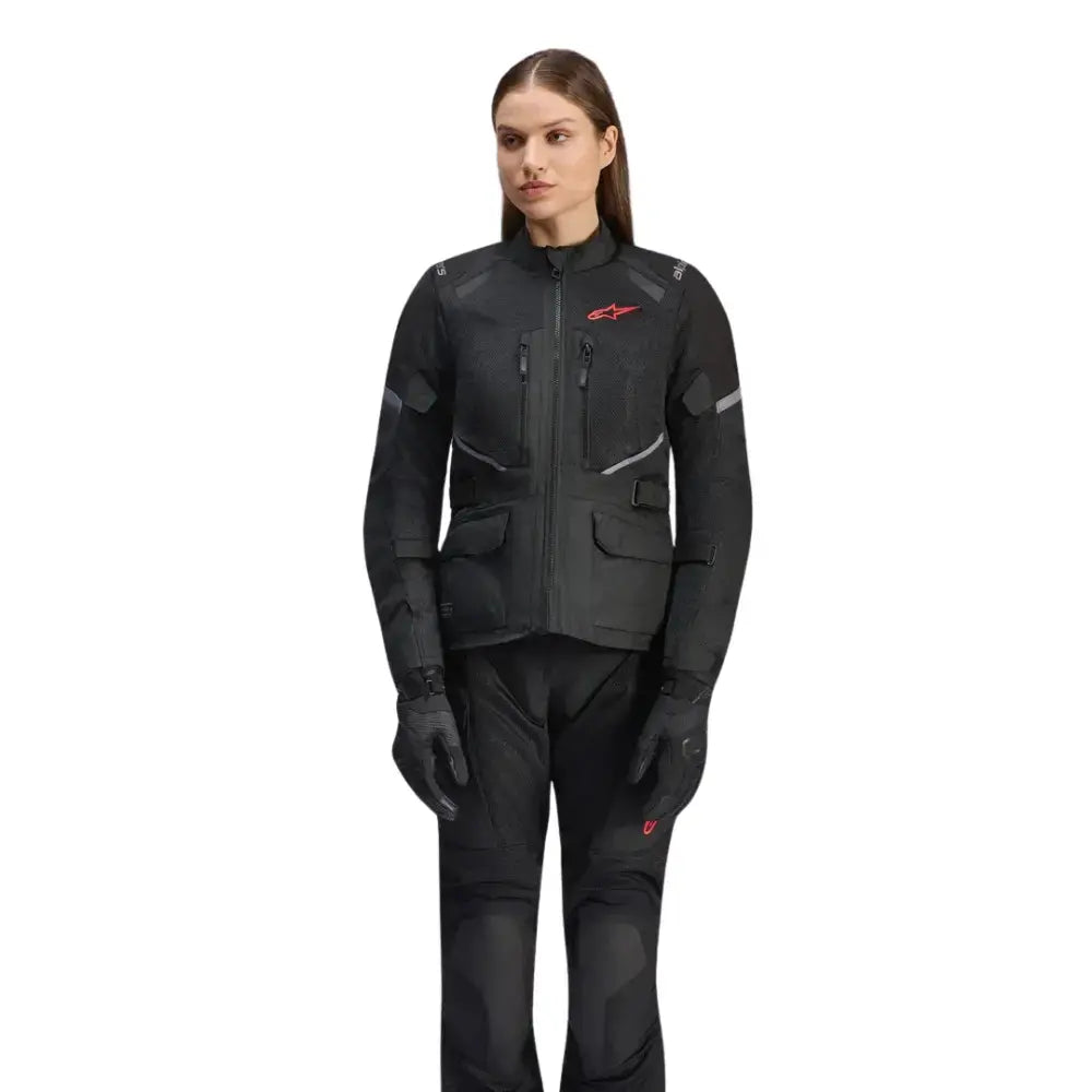 Alpinestars Stella Andes Air Drystar women's black riding jacket with shoulder protection at 6KIOM (6K)