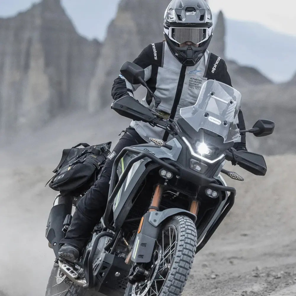 Alpinestars Stella Explore AST black riding pants with adjustable knee armour at 6KIOM (6K)