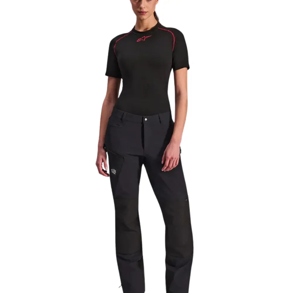 Alpinestars Stella Explore AST black motorcycle pants with ripstop reinforcements at 6KIOM (6K)