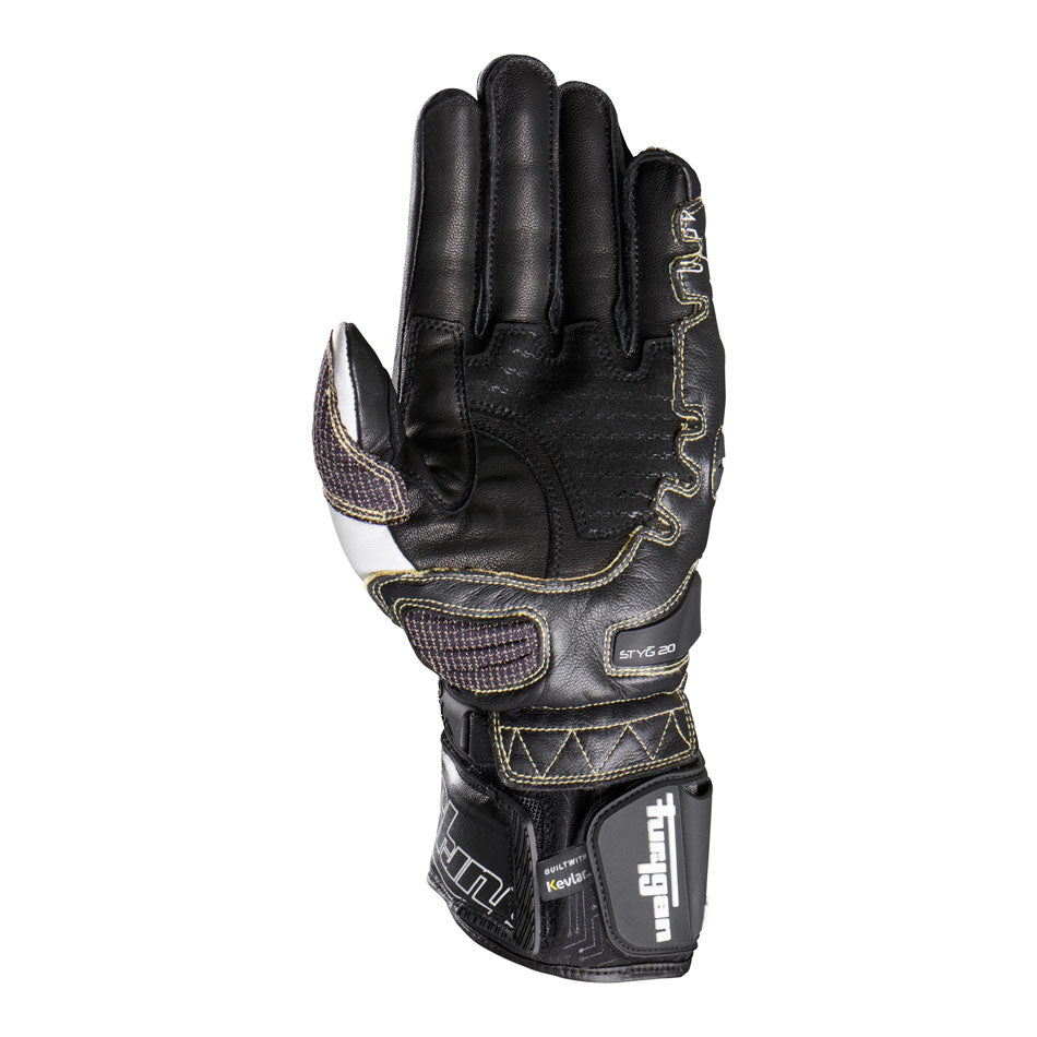 Furygan STYG20 X Black White Kevlar racing gloves – reinforced knuckle protection