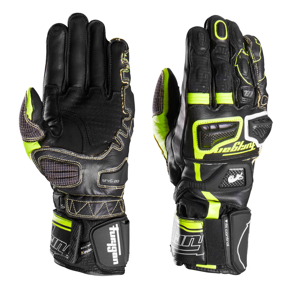 Furygan STYG 20 X Kevlar black yellow gloves – high-performance motorcycle gloves with Kevlar reinforcement on 6KIOM.