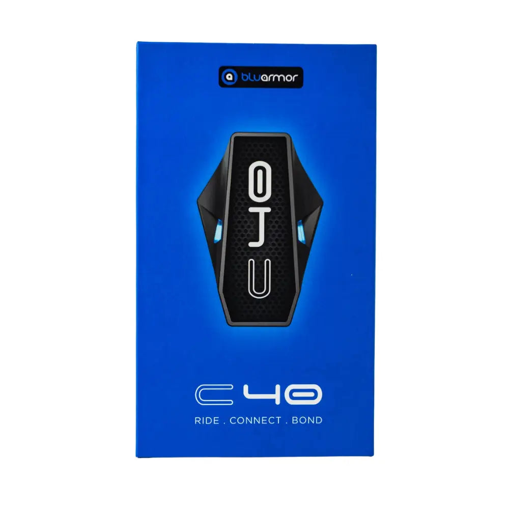 The BluArmor C40 motorcycle mesh intercom with aerodynamic low-profile design at 6KIOM (6K).