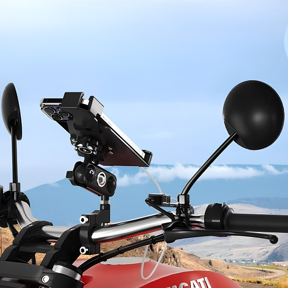 Cliff Top Mirror Mounted 18W PD USB-C Motorcycle Charger