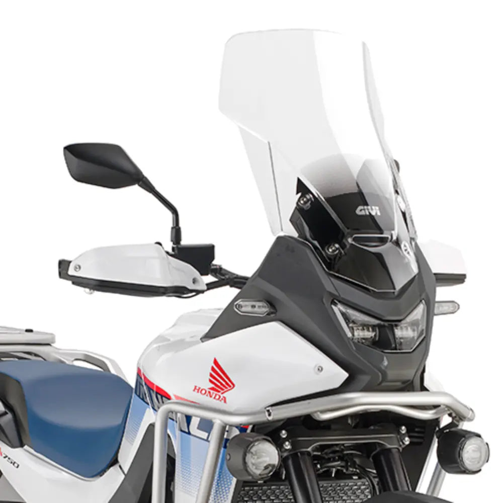 GIVI D1220ST touring screen mounted on Honda XL750 Transalp 2026 motorcycle, tall windscreen accessory at 6kiom (6k)