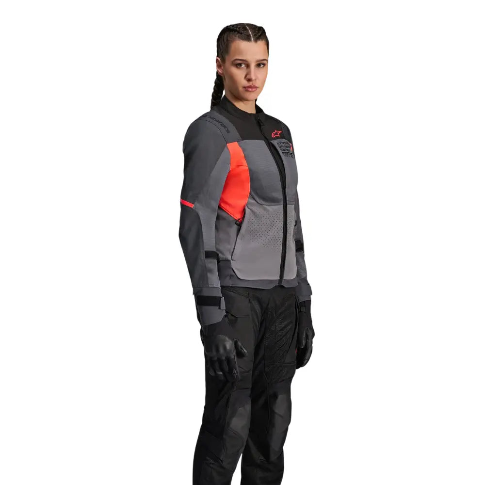 Alpinestars Stella ST-2 Air gray and coral ventilated riding jacket at 6KIOM (6K)
