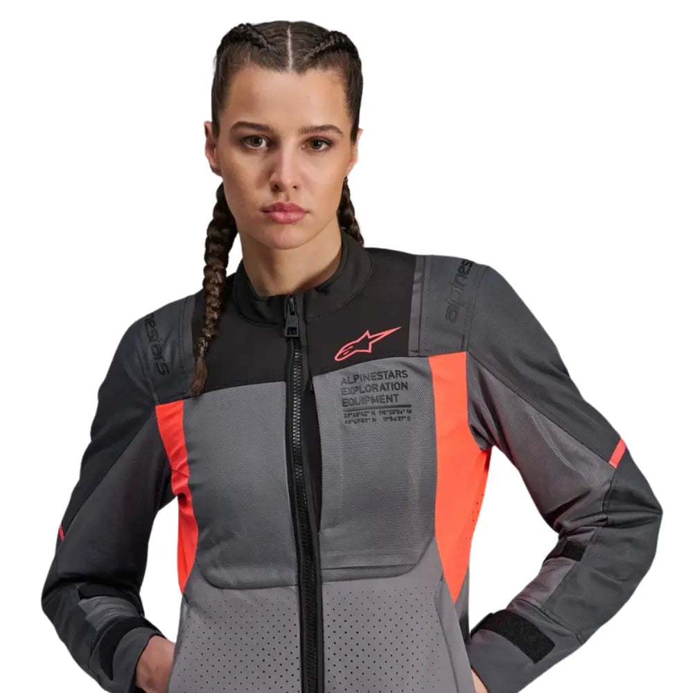 Alpinestars Stella ST-2 Air deep gray women's motorcycle jacket with shoulder protection at 6KIOM (6K)