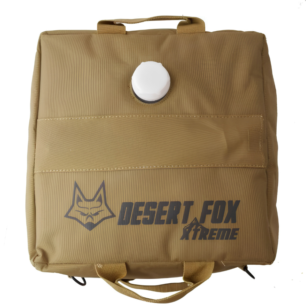 Desert Fox Xtreme 20L collapsible fuel cell, a 30 cm cube with steel D-rings and carry handles at 6kiom (6k)