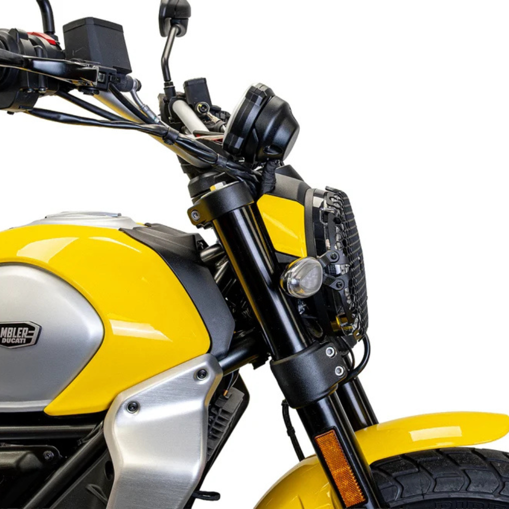 Ducati Scrambler Full Throttle CNC-machined black headlight guard