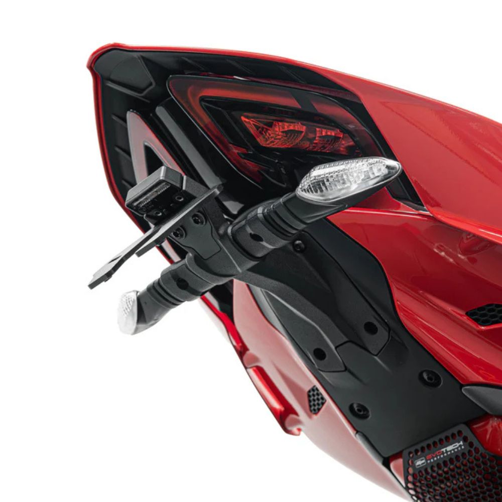 Ducati Streetfighter V4 S 2025+ Evotech Performance Tail Tidy rear view with black aluminium bracket | 6KIOM