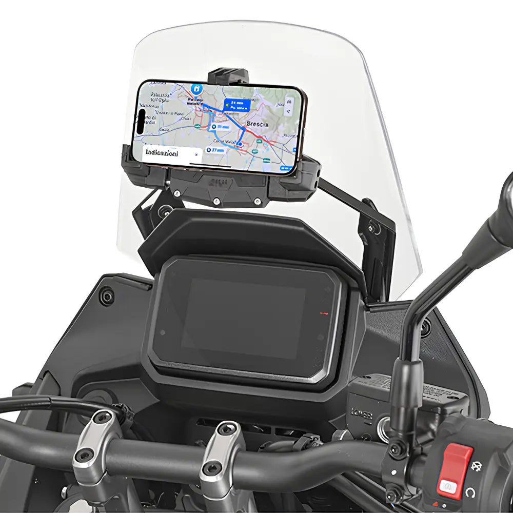 The GIVI FB1220 GPS mount is a motorcycle-specific bracket designed for the Honda XL750 Transalp E-Clutch (2026).