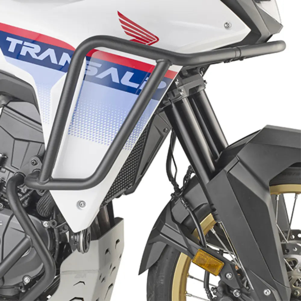 The GIVI TNH1201 is a black upper engine guard designed for the Honda XL750 Transalp E-Clutch (2026). 