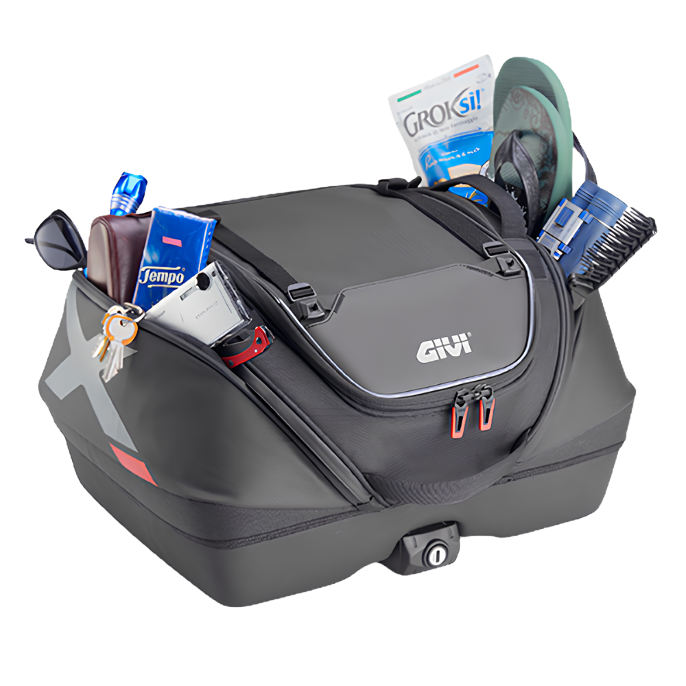 GIVI XL08B X-Line motorcycle luggage with external storage straps and hand-carry handles – 6KIOM (6K)