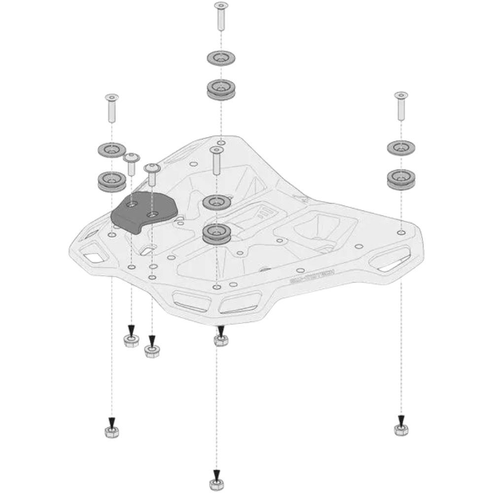 SW-MOTECH ADVENTURE-RACK mounting adapter with polyamide and stainless steel components at 6KIOM (6K)