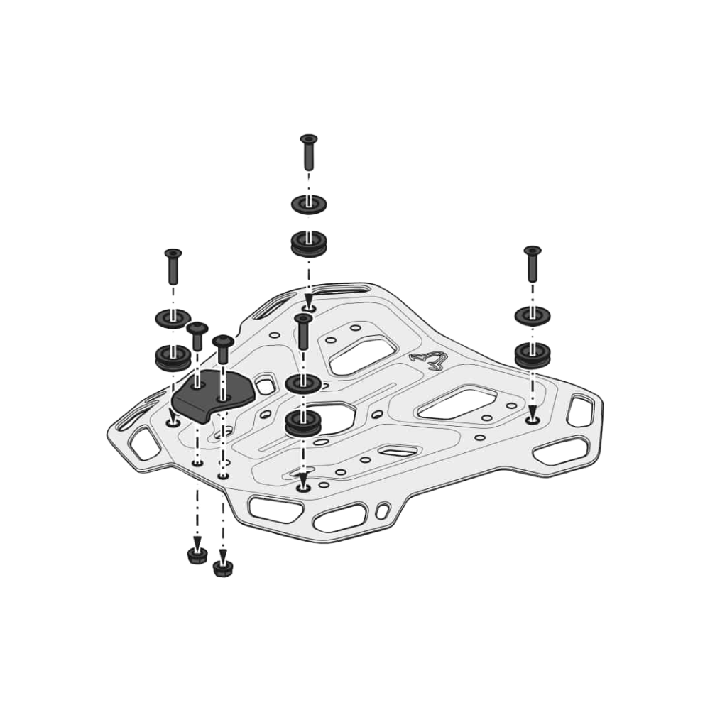 Honda XL750 Transalp 2022 onwards motorcycle luggage rack with multiple lashing points at 6KIOM (6K).