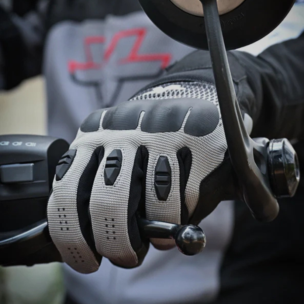 Viaterra Miller grey motorcycle glove with SuperGrip palm panels