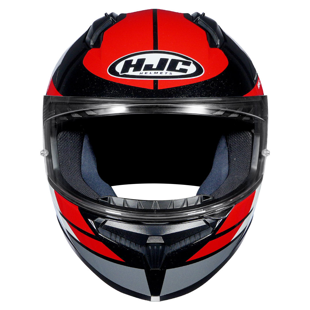 HJC C10 Hiper motorcycle helmet black red blue with clear visor