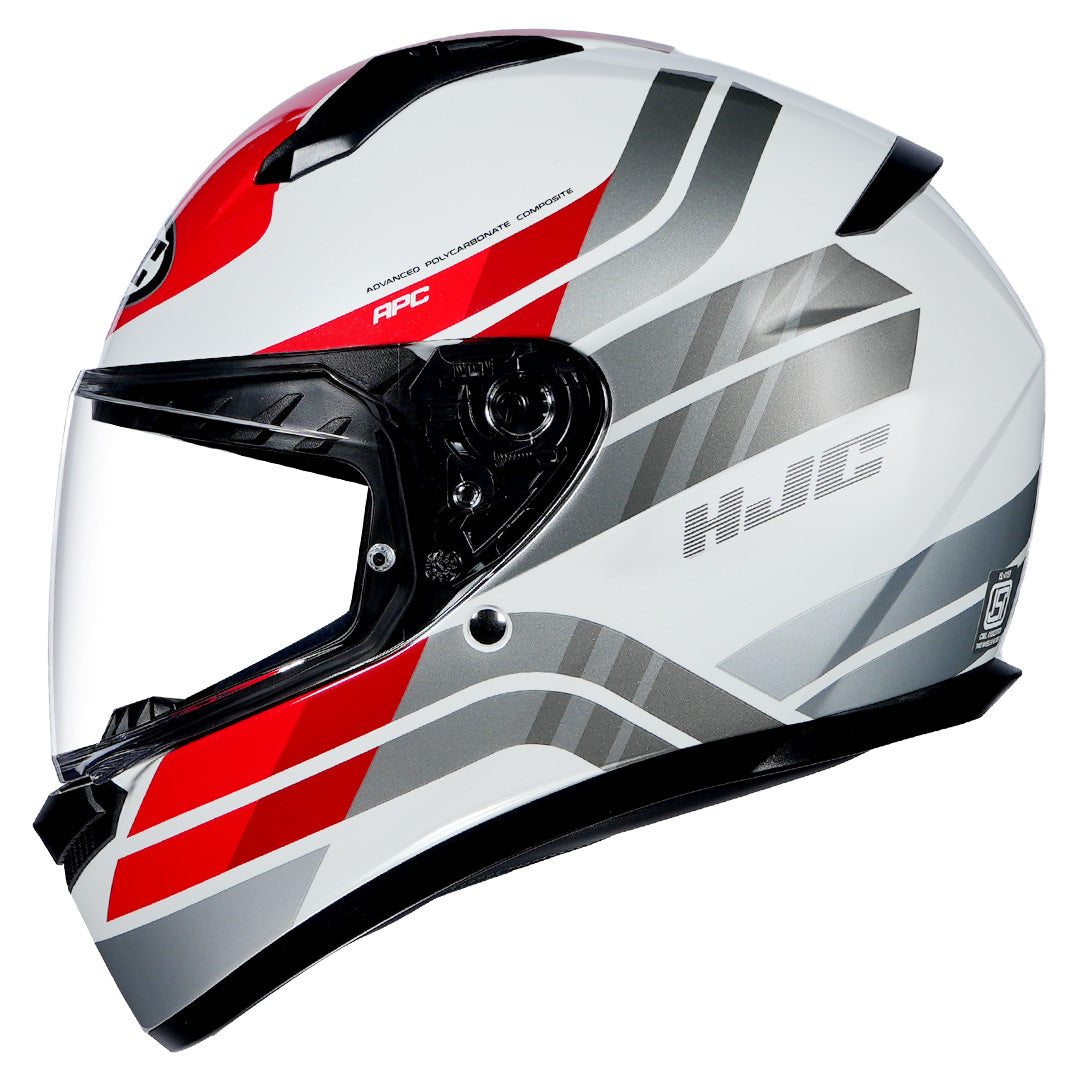 HJC C10 Hiper full face helmet in white and red color for motorcycle riders